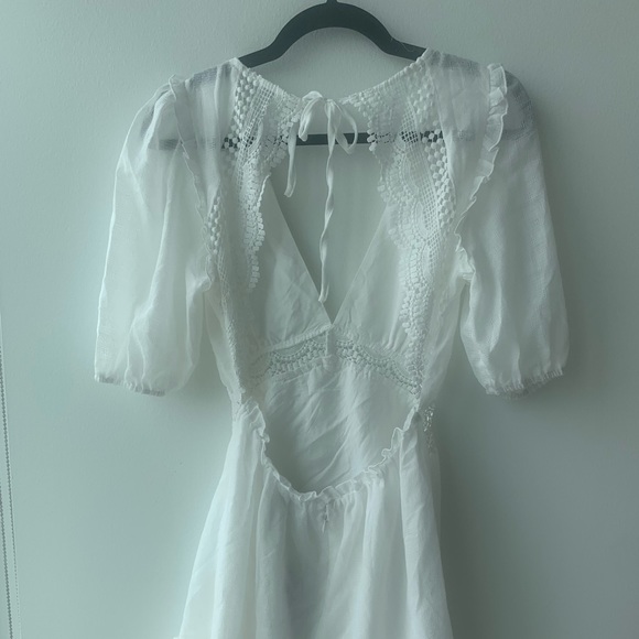Lulus Daylight Darling Lace Trim Dress White Size Small - Picture 4 of 9